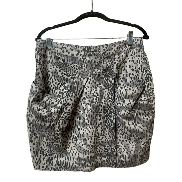 Cloth & STONE Animal Print False Wrap Skirt Black Tan Sz M 100% Cotton NWT - Picture 3 of 16